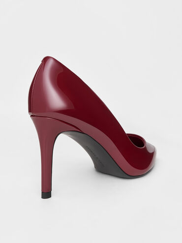 Emmy Patent Pointed Toe Stiletto Pumps, Red, hi-res