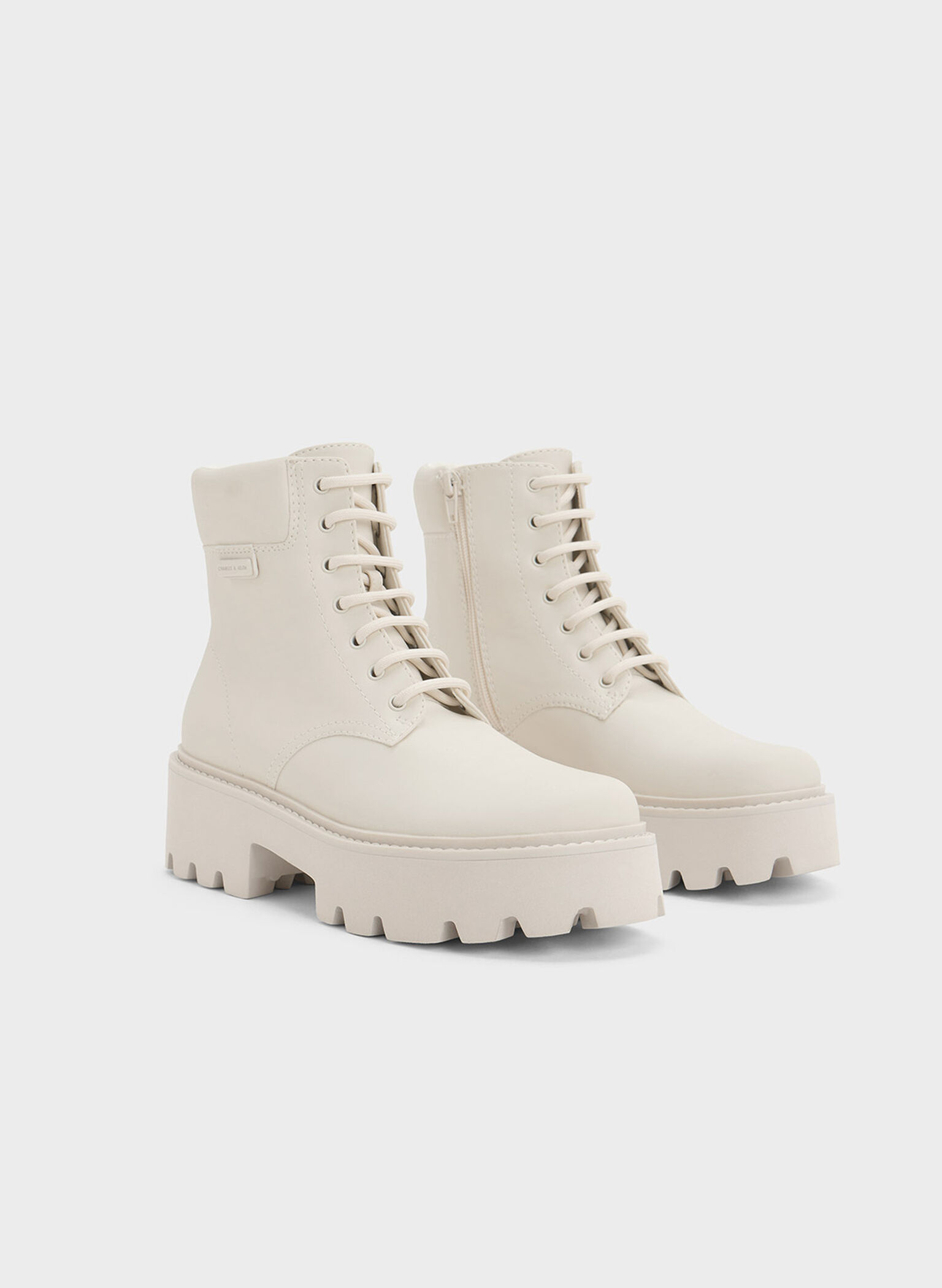 Ripley Ridged Sole Ankle Boots, Chalk, hi-res