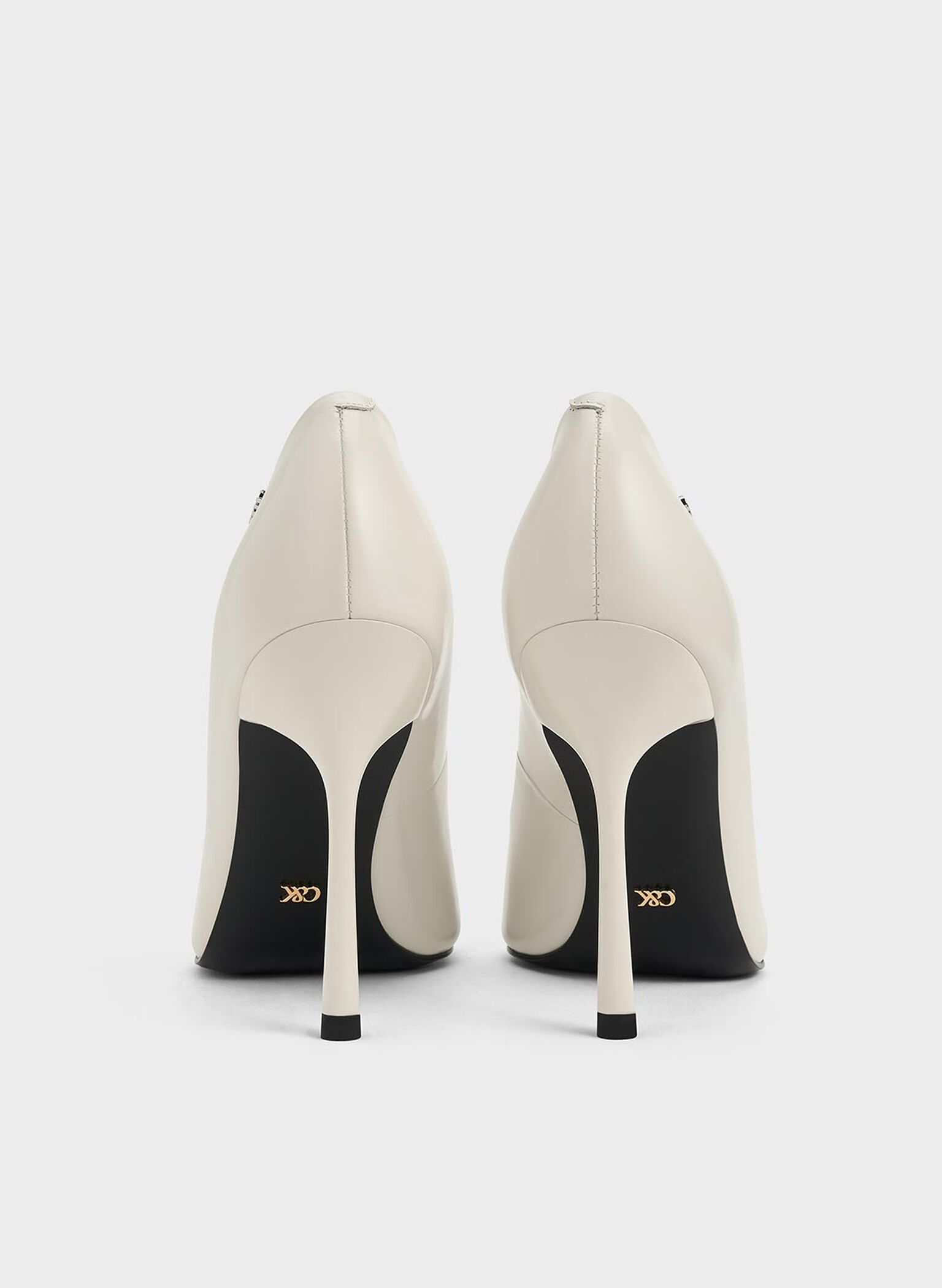 Kyra Leather Pointed-Toe Pumps, Chalk, hi-res