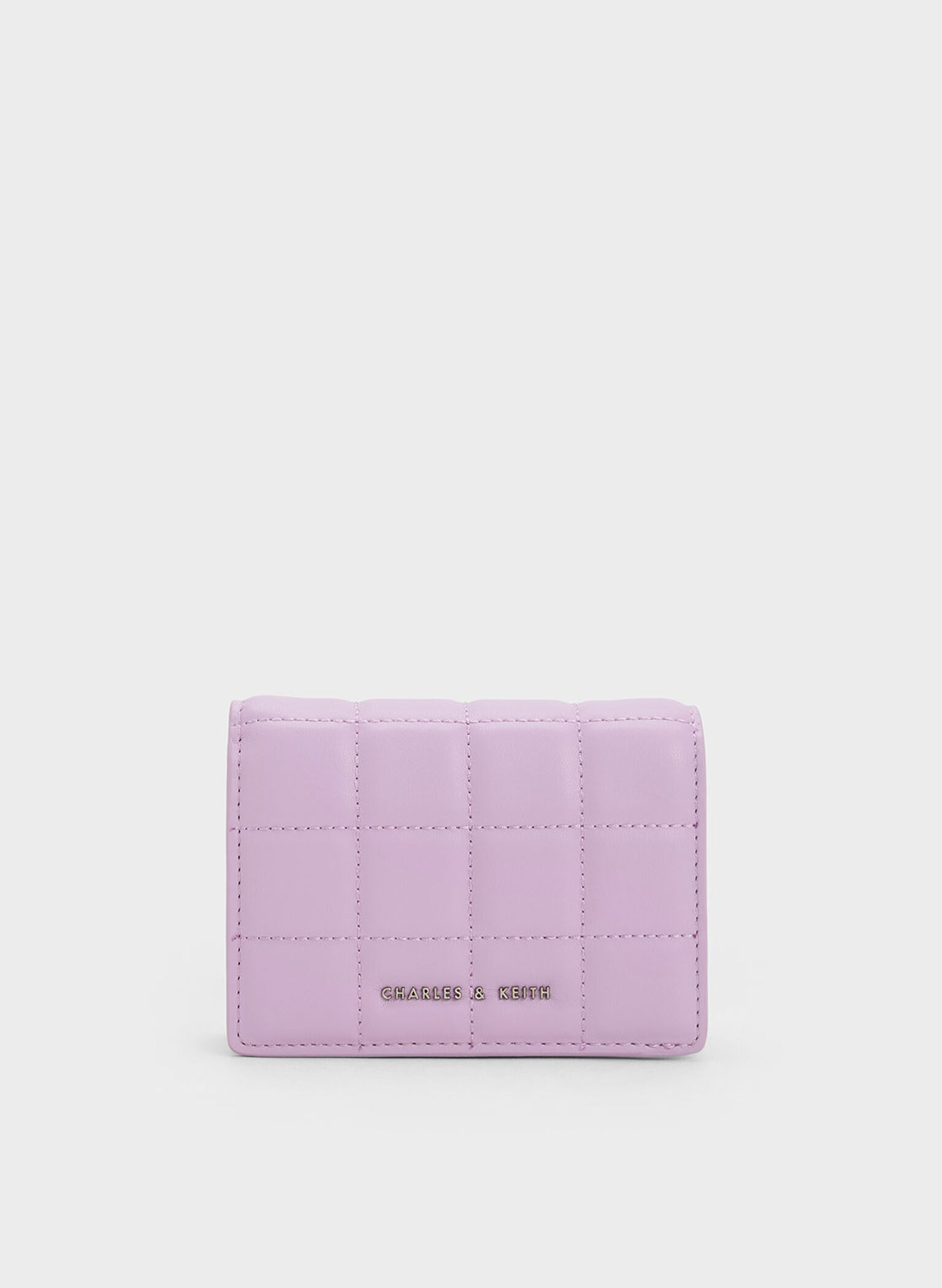 Quilted Mini Short Wallet, Lilac, hi-res