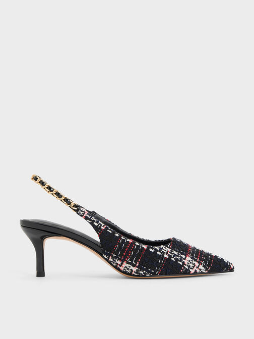 Braided-Chain Slingback Pumps, Multi, hi-res