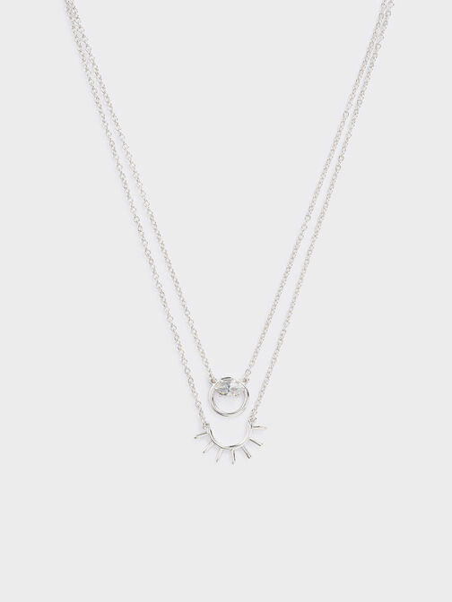 Swarovski® Crystal Pendant Princess Necklace, Silver, hi-res