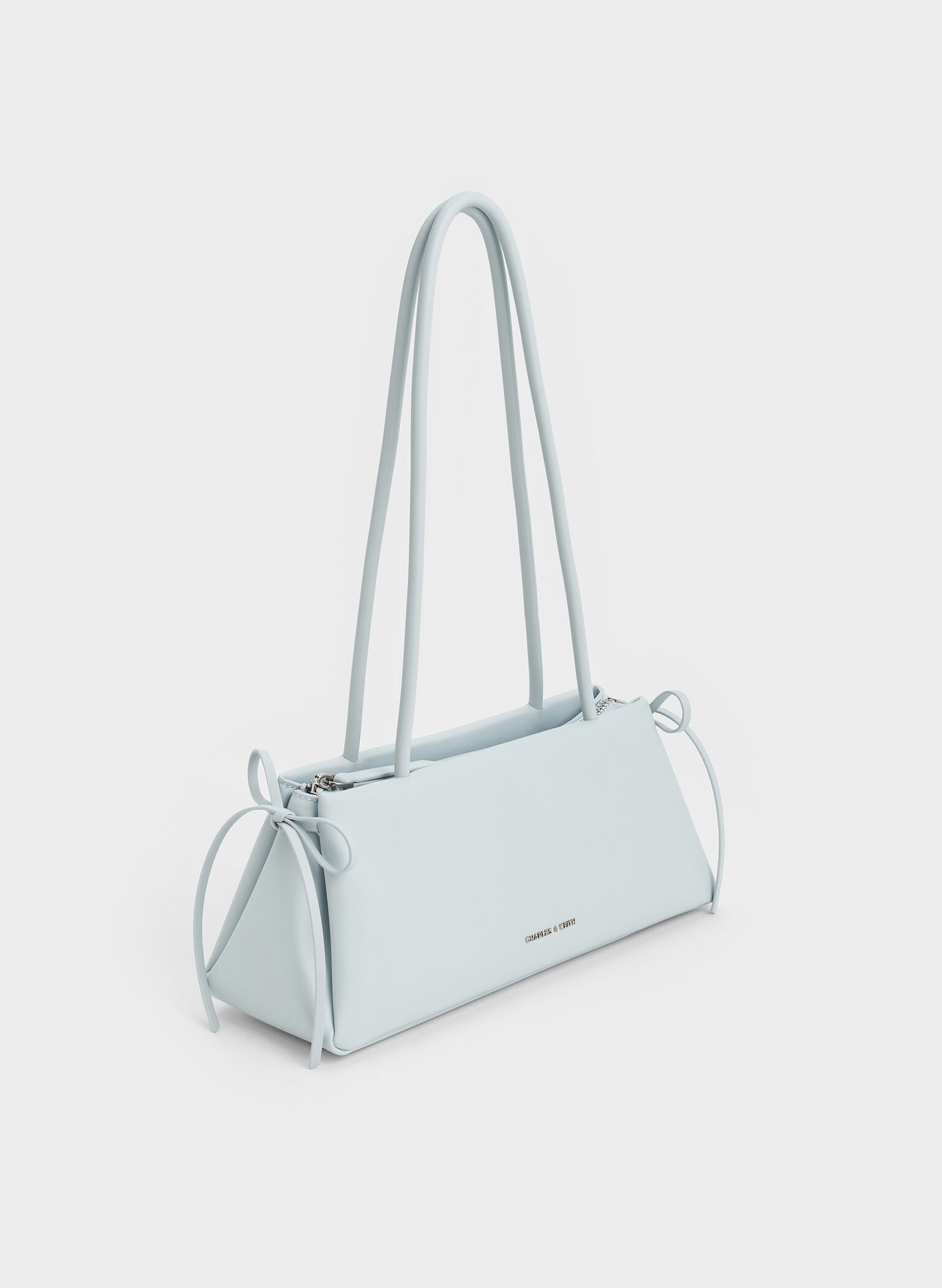 Hazel Bow Elongated Trapeze Shoulder Bag, Sea Salt Blue, hi-res