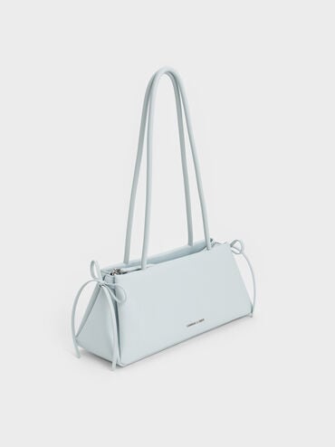Hazel Bow Elongated Trapeze Shoulder Bag, Sea Salt Blue, hi-res