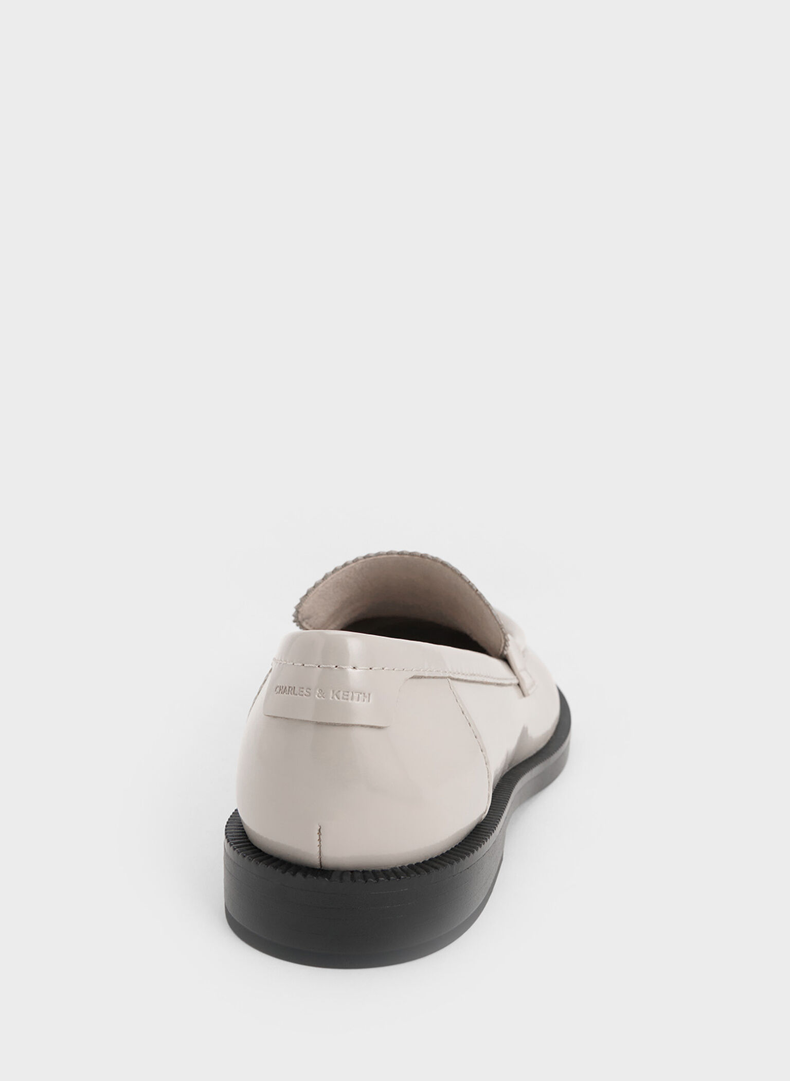 Asymmetric Penny Loafers, Grey, hi-res
