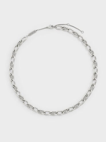 Nyra Mixed-Link Chain Necklace, Silver, hi-res