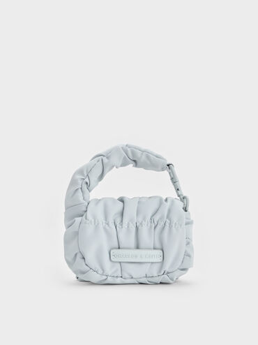 Klio Nylon Ruched Micro Bag Charm, Sea Salt Blue, hi-res