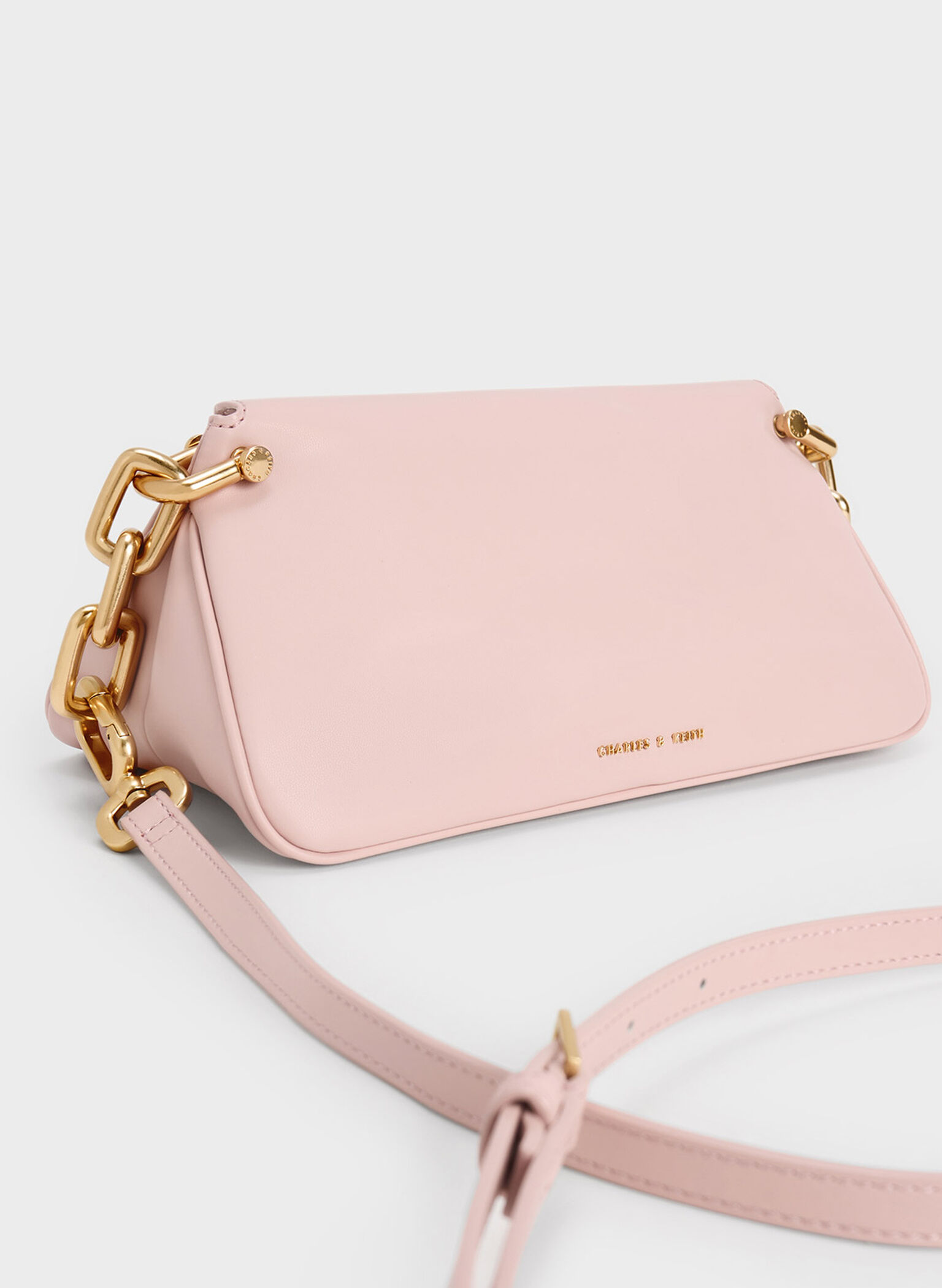 Cleona Braided Handle Hobo Bag, Light Pink, hi-res