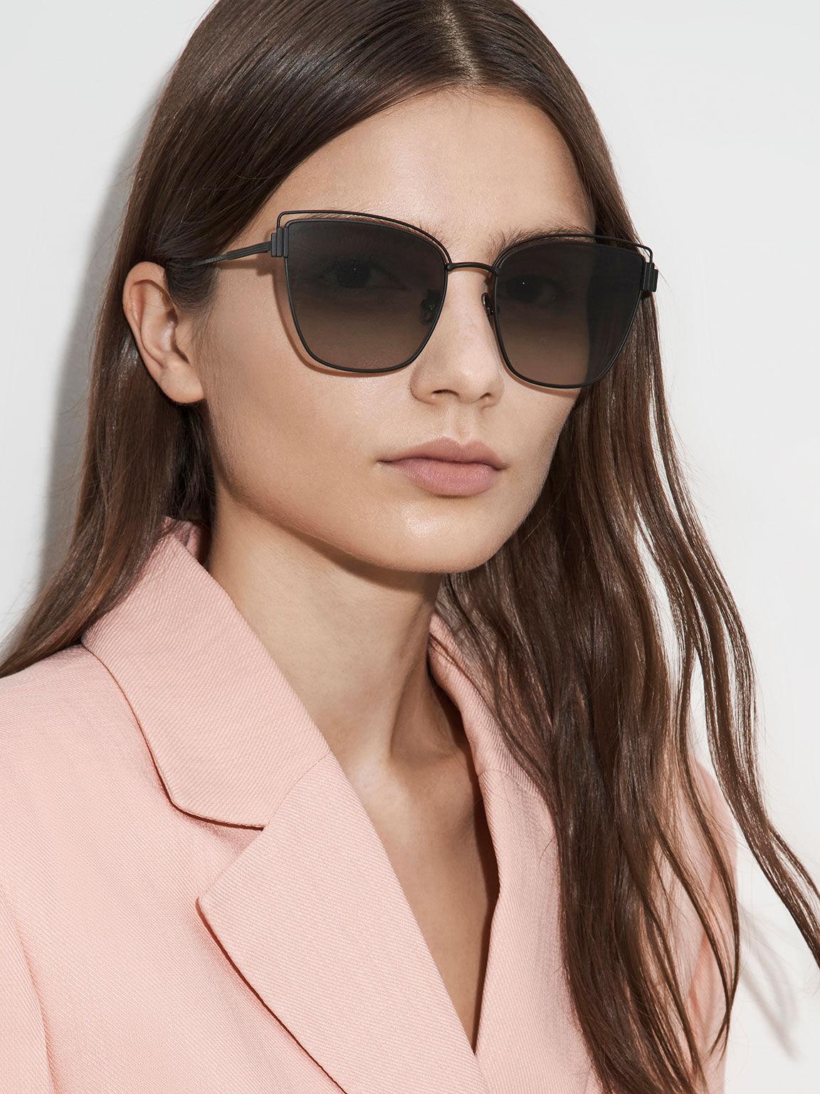 Cat eye clearance wire frame glasses
