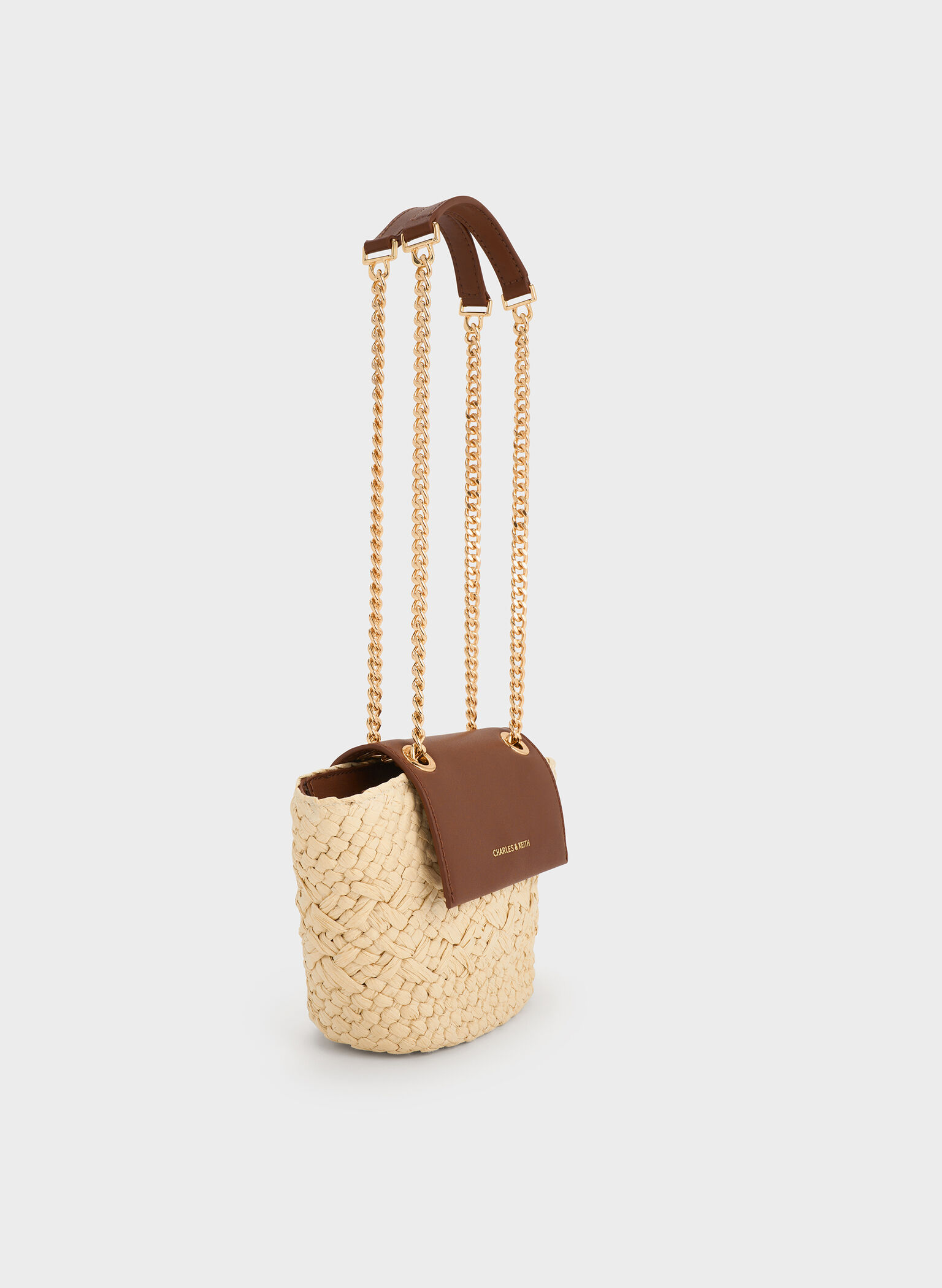 Shalia Raffia Chain-Strap Crossbody Bag, Natural Raffia, hi-res