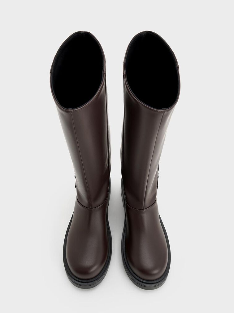 Davis Buckled Fold-Over Boots, Burgundy, hi-res