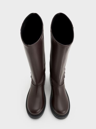 Davis Buckled Fold-Over Boots, Burgundy, hi-res