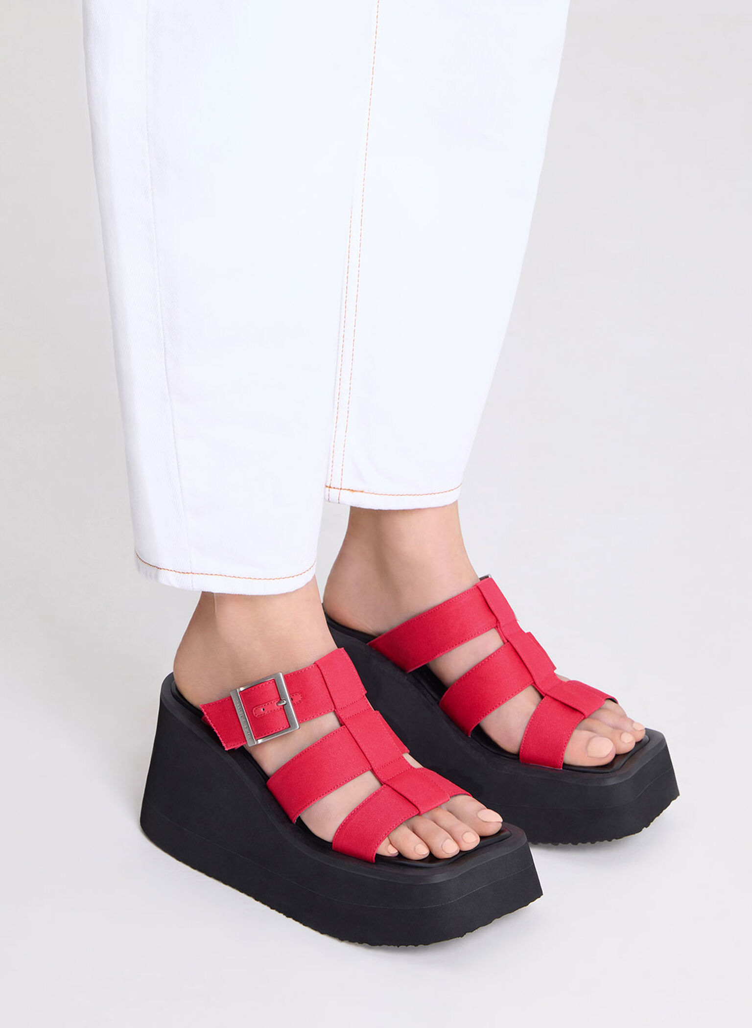 IIsa Flatform Gladiator Sandals, Fuchsia, hi-res