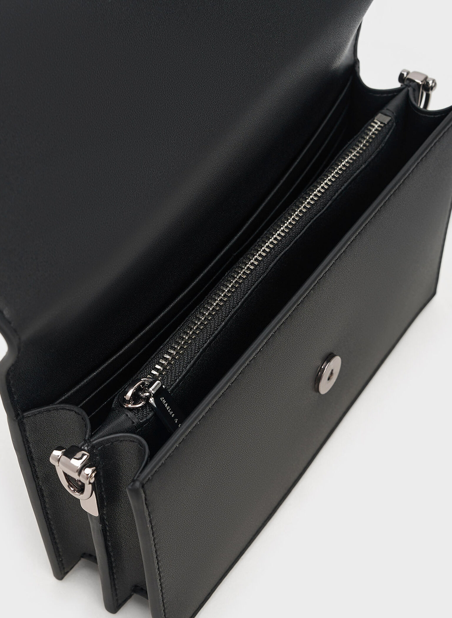 Kristine Sculptural-Handle Long Wallet, Noir, hi-res