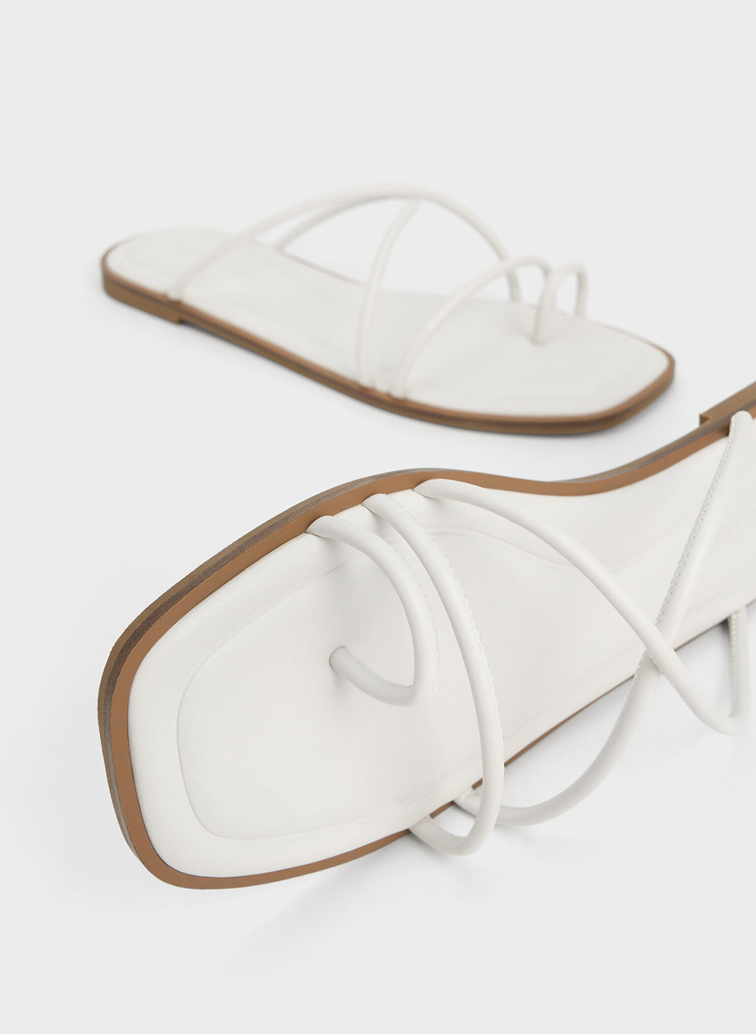 Meadow Strappy Toe-Ring Sandals, White, hi-res