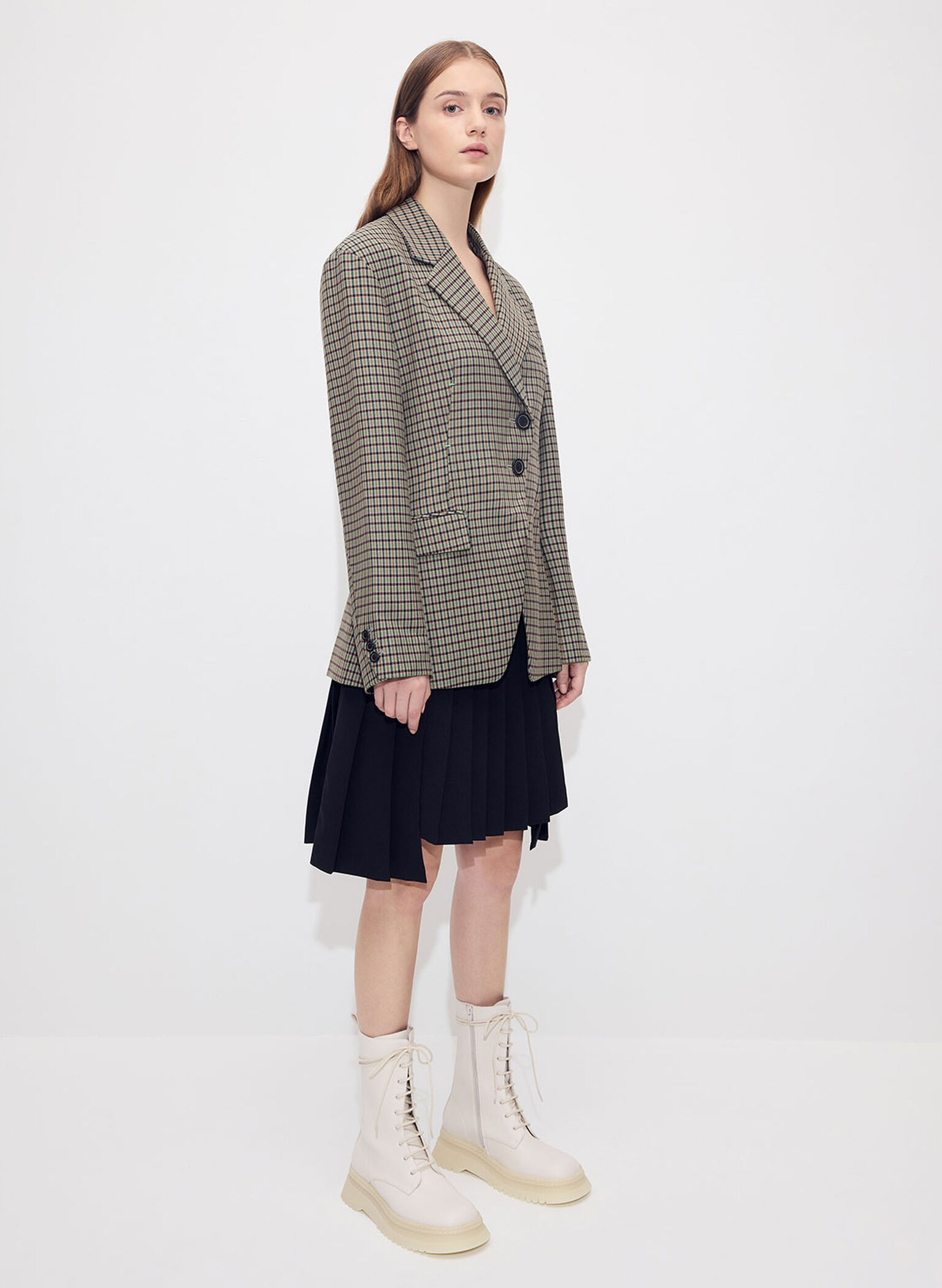 Chunky Platform Lace-Up Boots, Chalk, hi-res