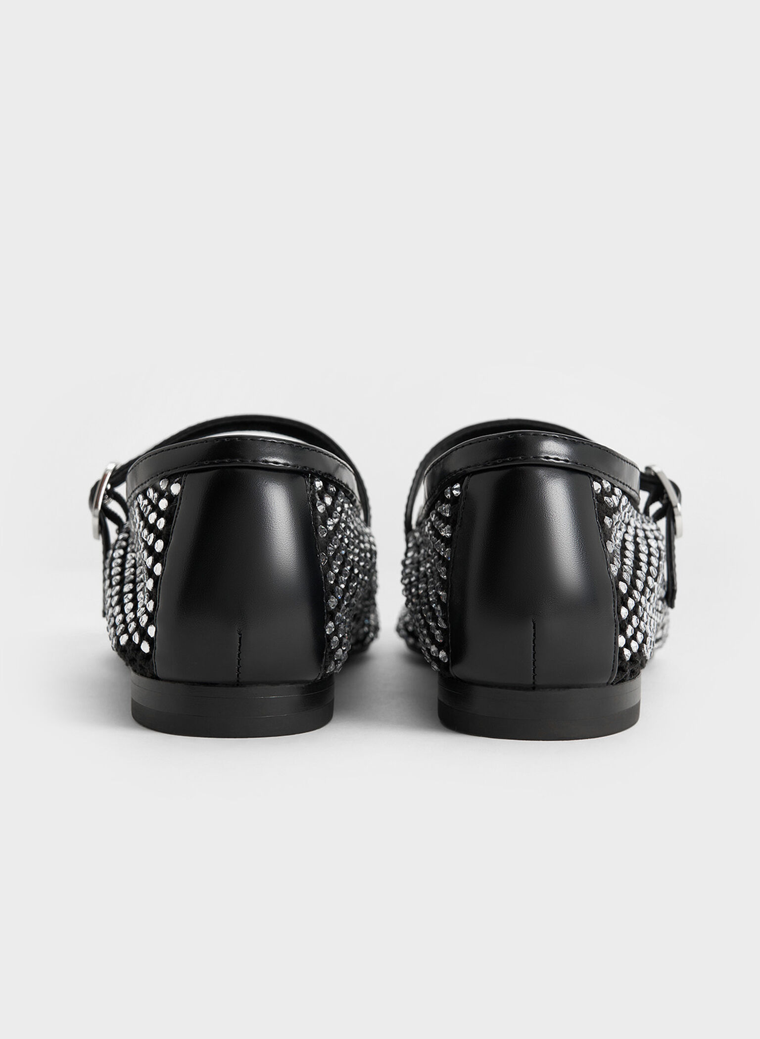 Maggie Mesh Crystal-Embellished Mary Janes, Black, hi-res