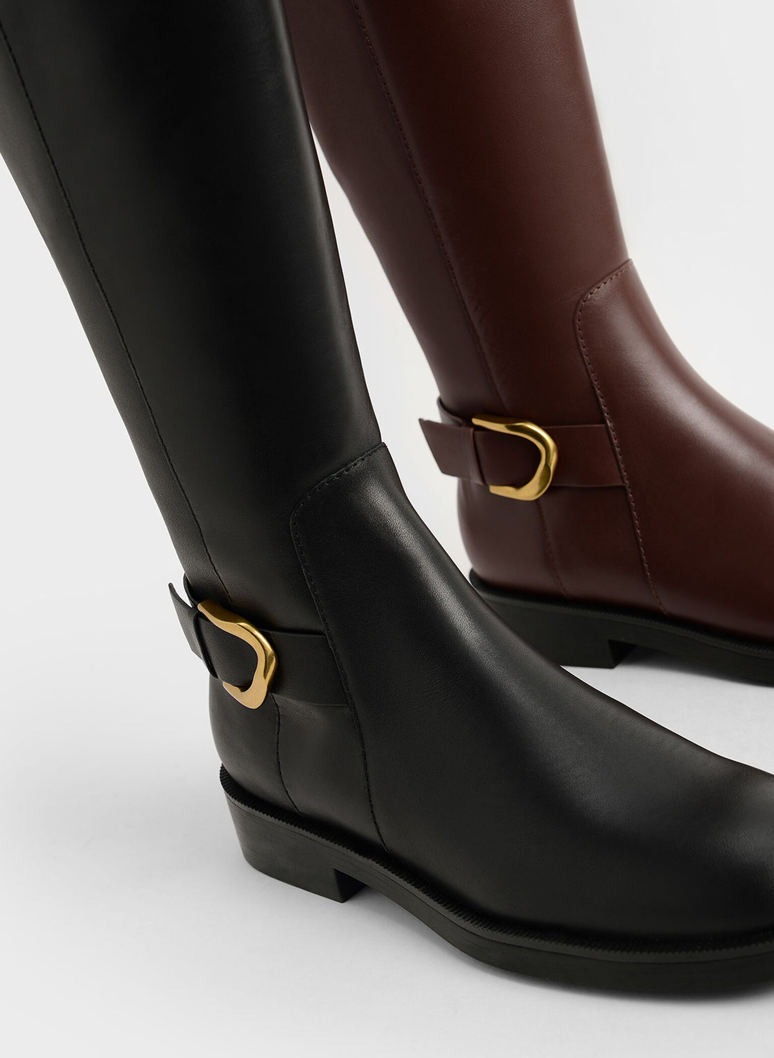 Gabine Leather Knee-High Boots, Brown, hi-res