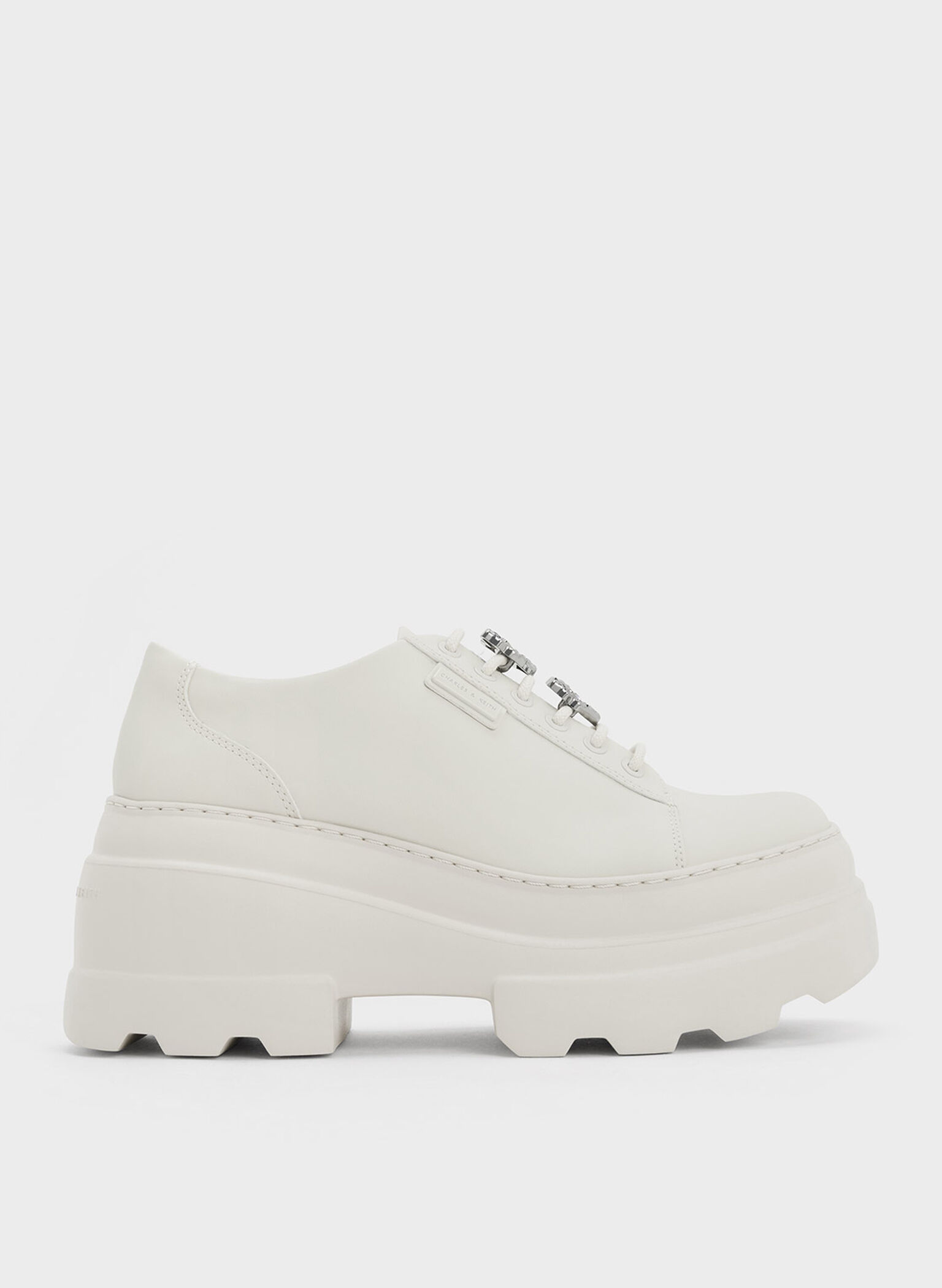 Crystal Heart-Motif Lace-Up Oxfords, Chalk, hi-res