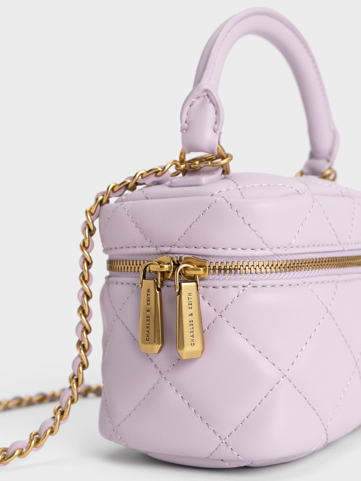 Quilted Vanity Pouch Lilac