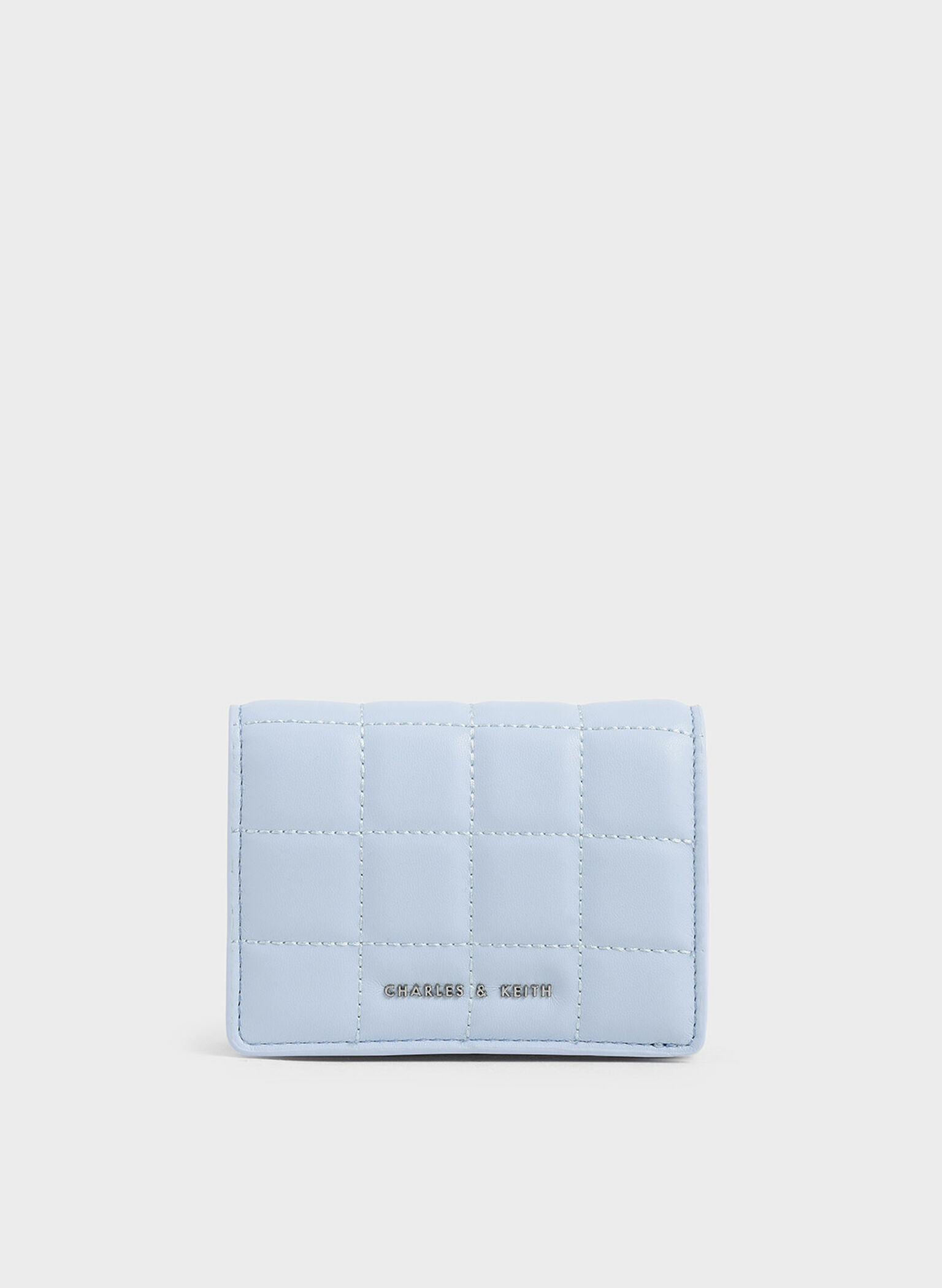Cassia Quilted Mini Wallet, Light Blue, hi-res