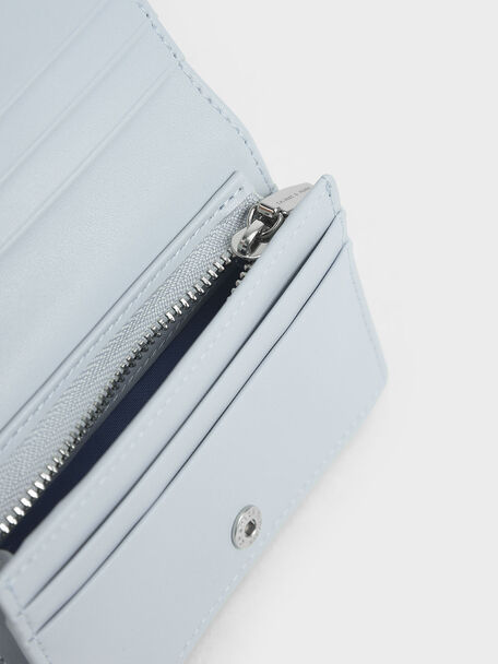 Cassia Quilted Mini Wallet, Light Blue, hi-res