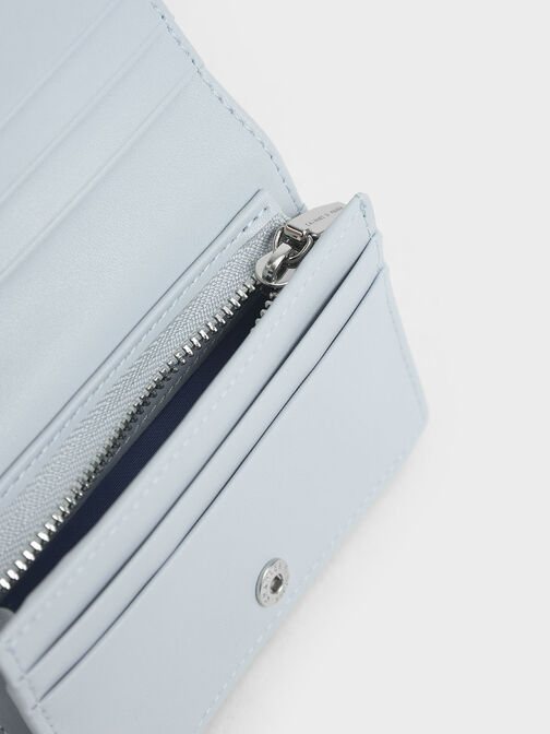 Cassia Quilted Mini Wallet, Light Blue, hi-res