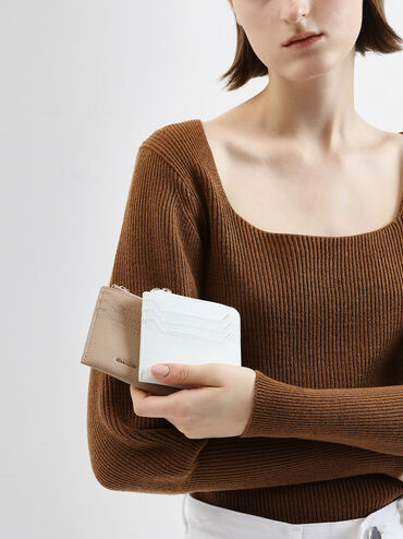 Elodie Multi-Slot Zip Card Holder, Beige, hi-res