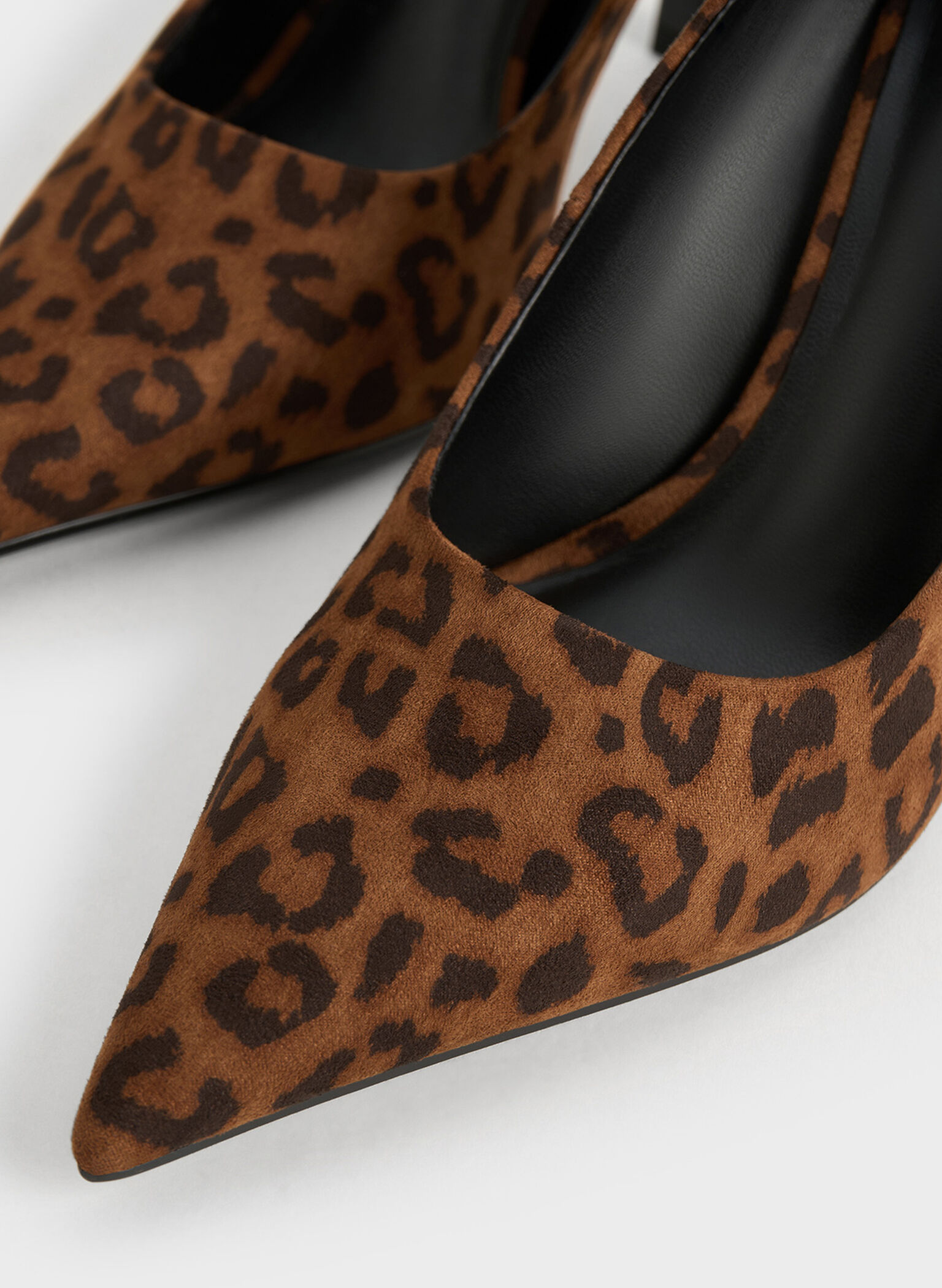 Leopard-Print Pointed-Toe Pumps, Animal Print Brown, hi-res