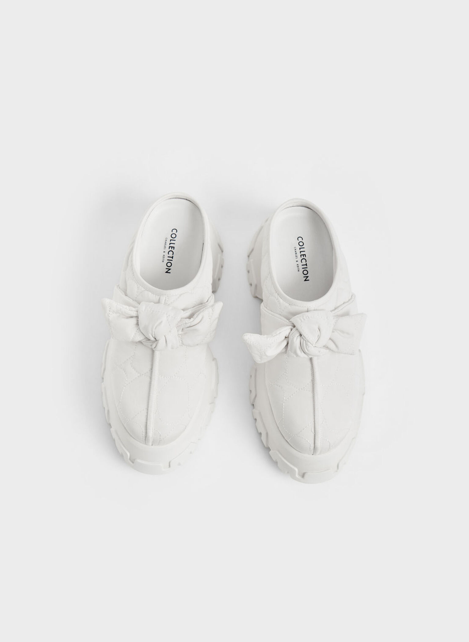 Recycled Polyester Knotted Platform Mules, White, hi-res