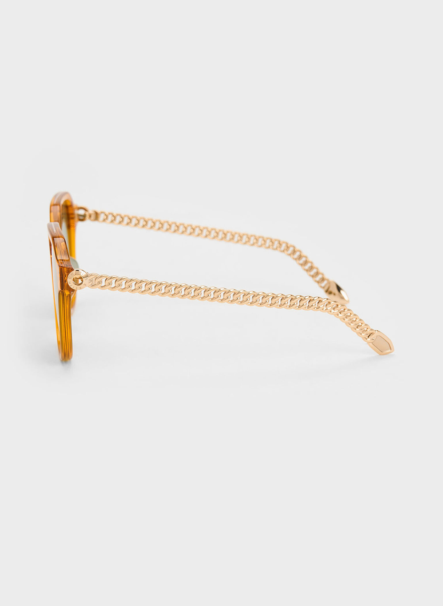 Recycled Acetate Chain-Link Sunglasses, Orange, hi-res