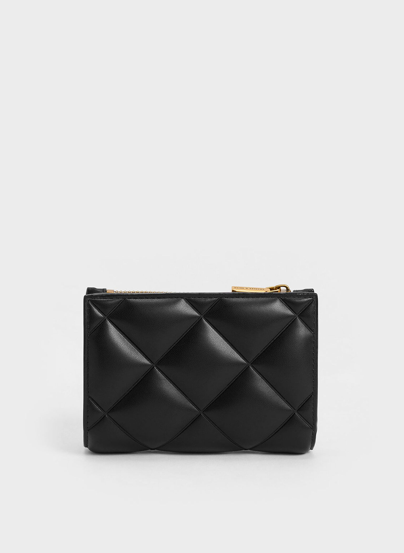 Gemma Quilted Cardholder, Black, hi-res