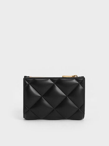 Gemma Quilted Cardholder, Black, hi-res