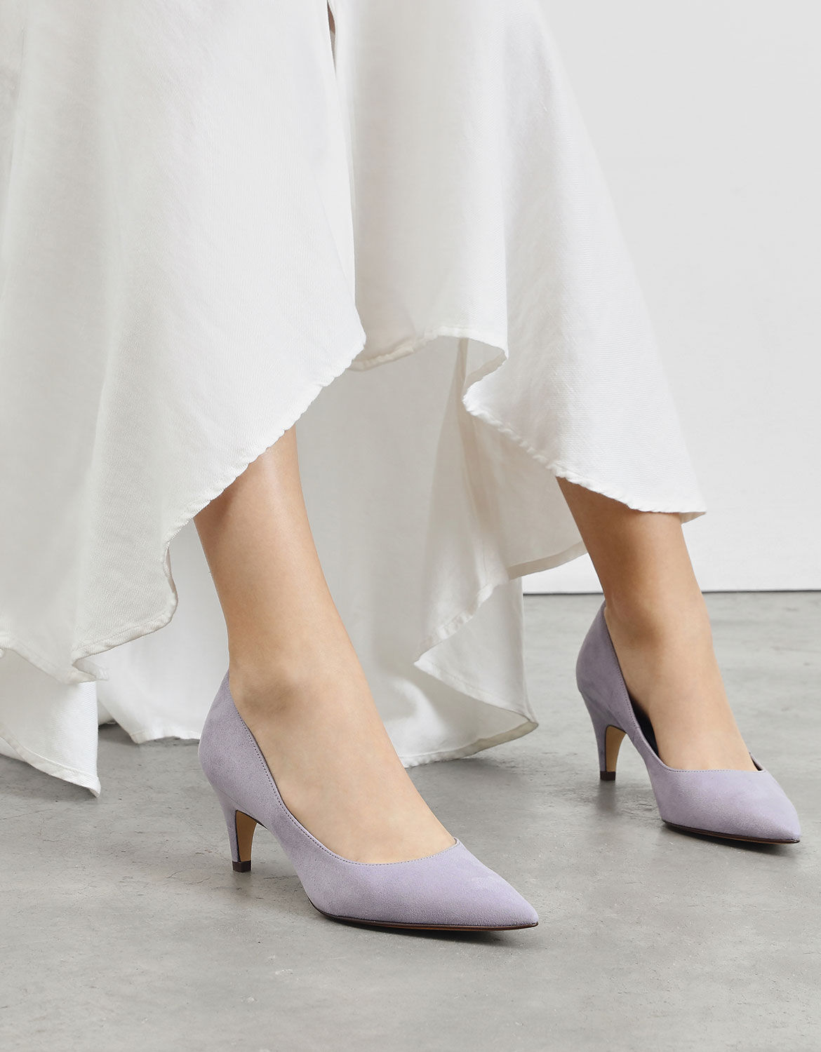 light grey kitten heels