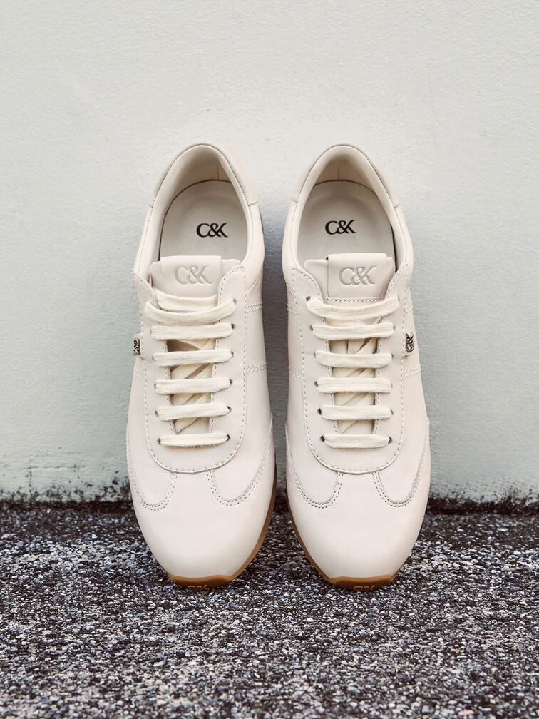 Jace Leather Sneakers, Chalk, hi-res