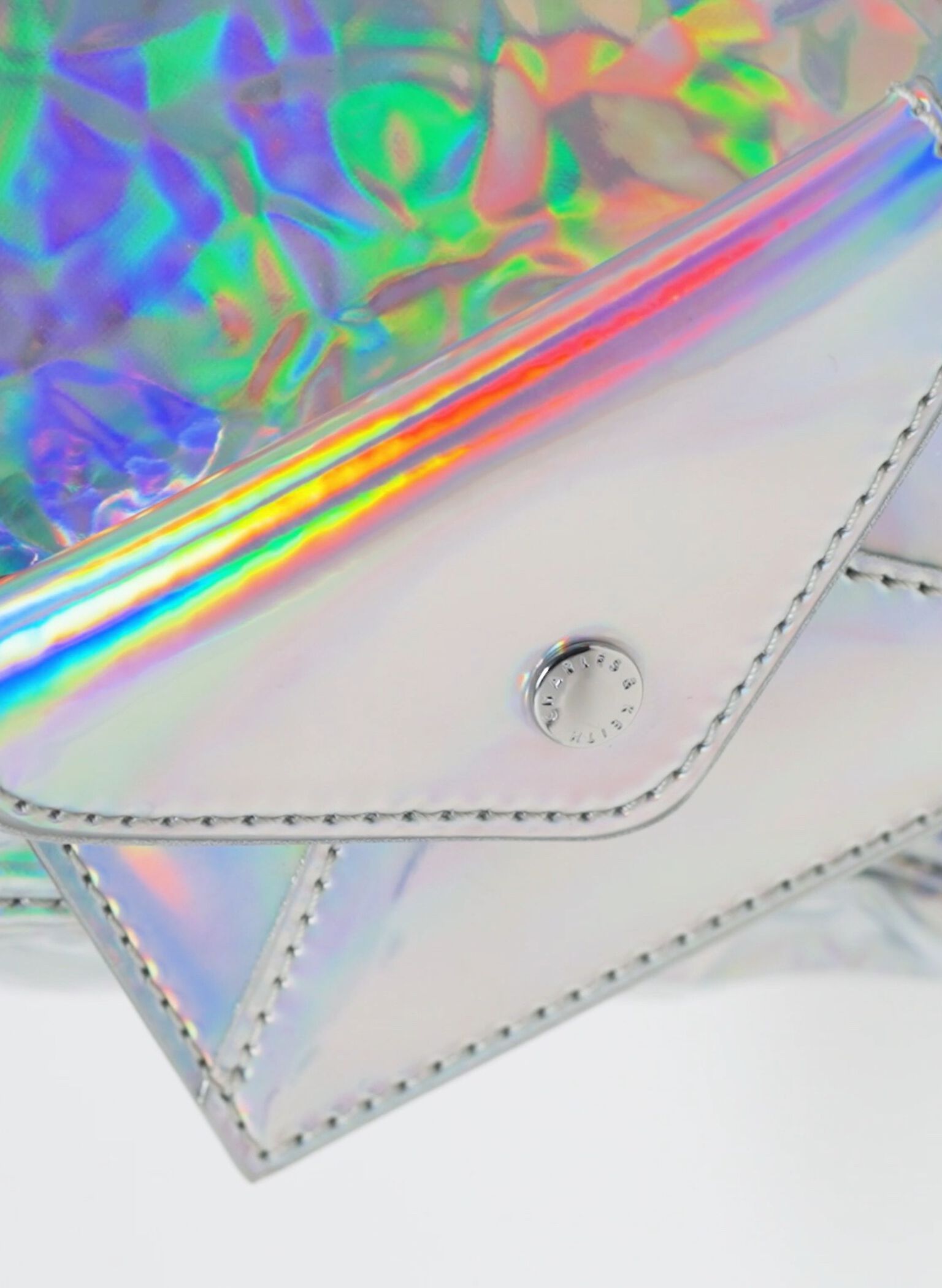 Matina Holographic Crinkle-Effect ?Elongated Tote Bag, Prism Silver, hi-res