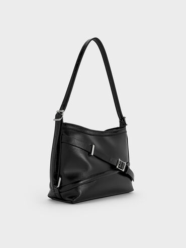 Bryna Buckled-Strap Crossbody Bag, Noir, hi-res