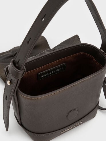 Kadee Ruched Bow-Charm Mini Bag, Burnished Brown, hi-res