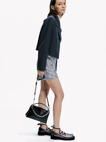 Andromeda Chunky-Chain Top Handle Bag, Noir, hi-res