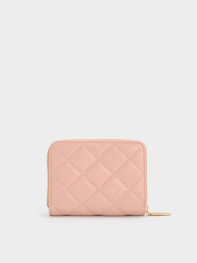 Alva Quilted Zip-Around Wallet, Light Pink, hi-res