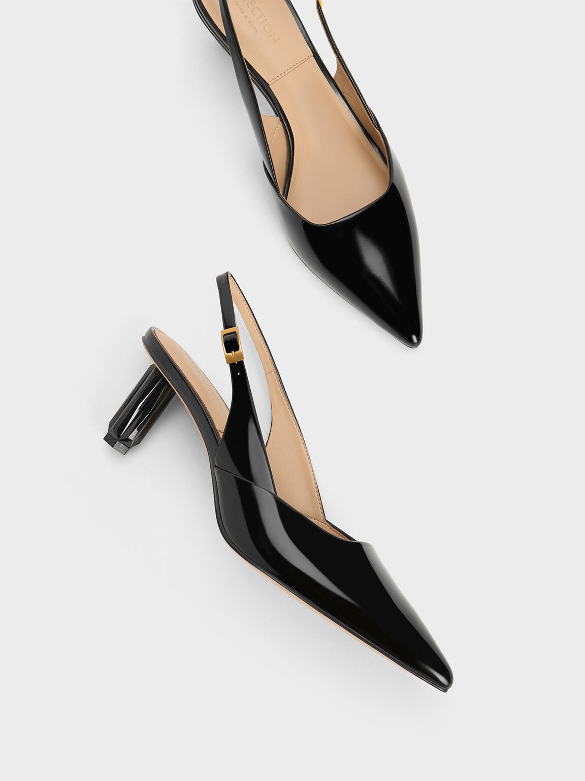 Black 2024 box heels