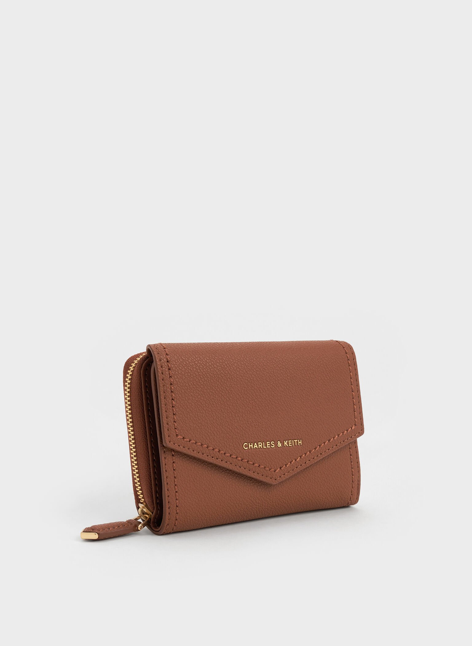 Stitch Trim Envelope Wallet, Chocolate, hi-res