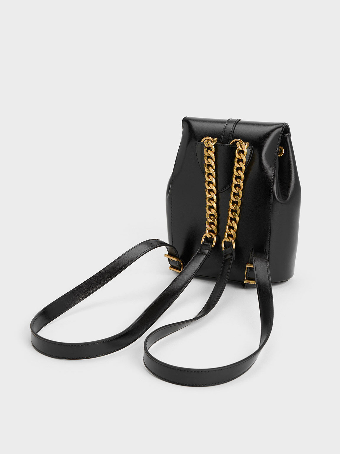 Black Cesia Metallic Accent Backpack CHARLES KEITH UK