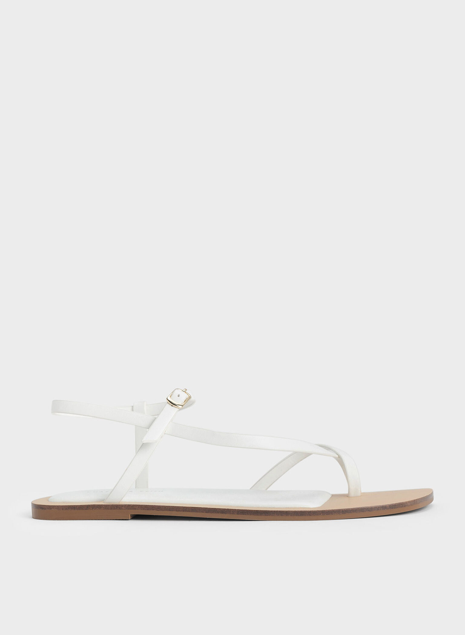 Asymmetric Toe Ring Sandals, White, hi-res