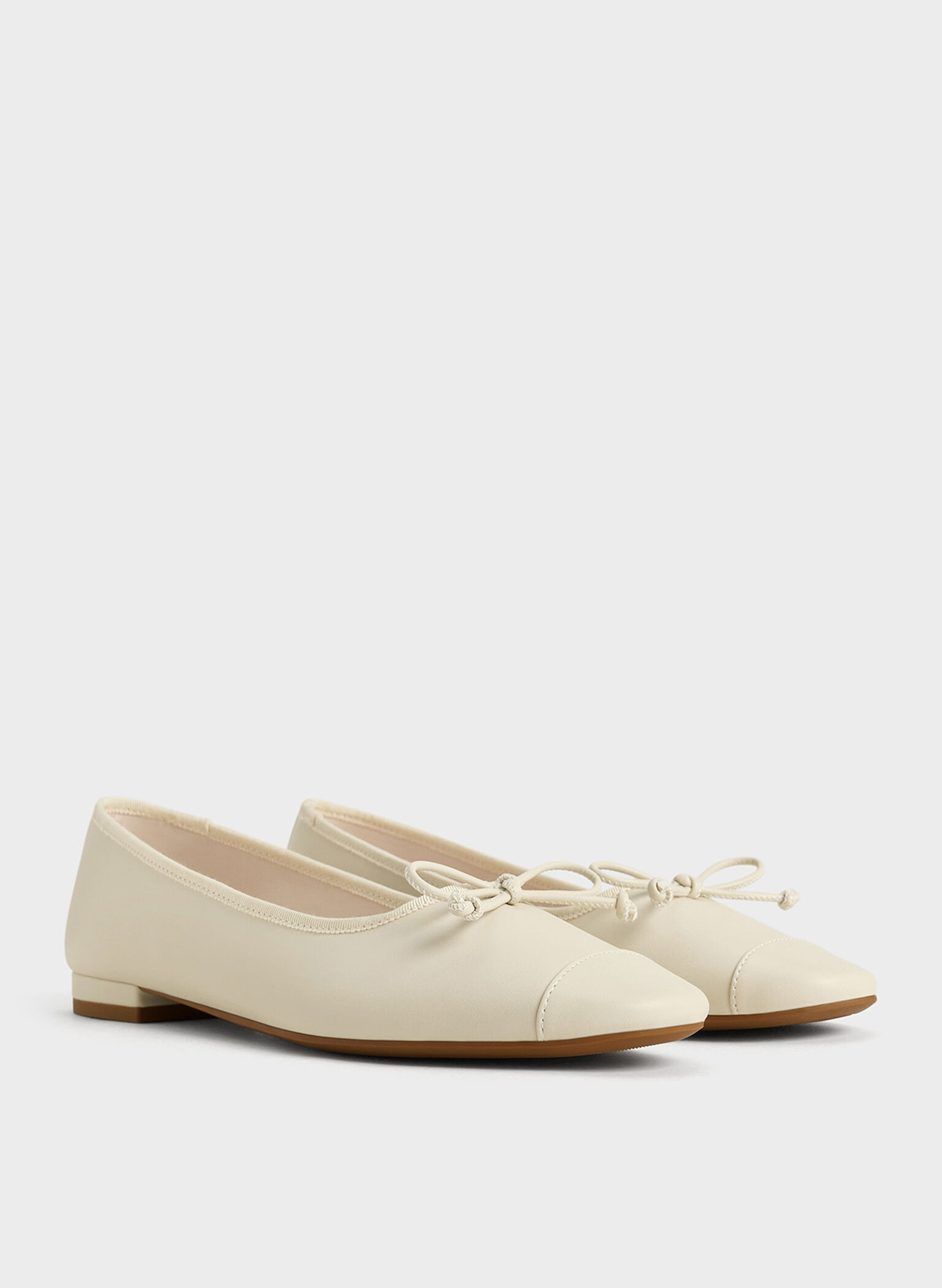 Glennis Bow Ballet Flats, Chalk, hi-res