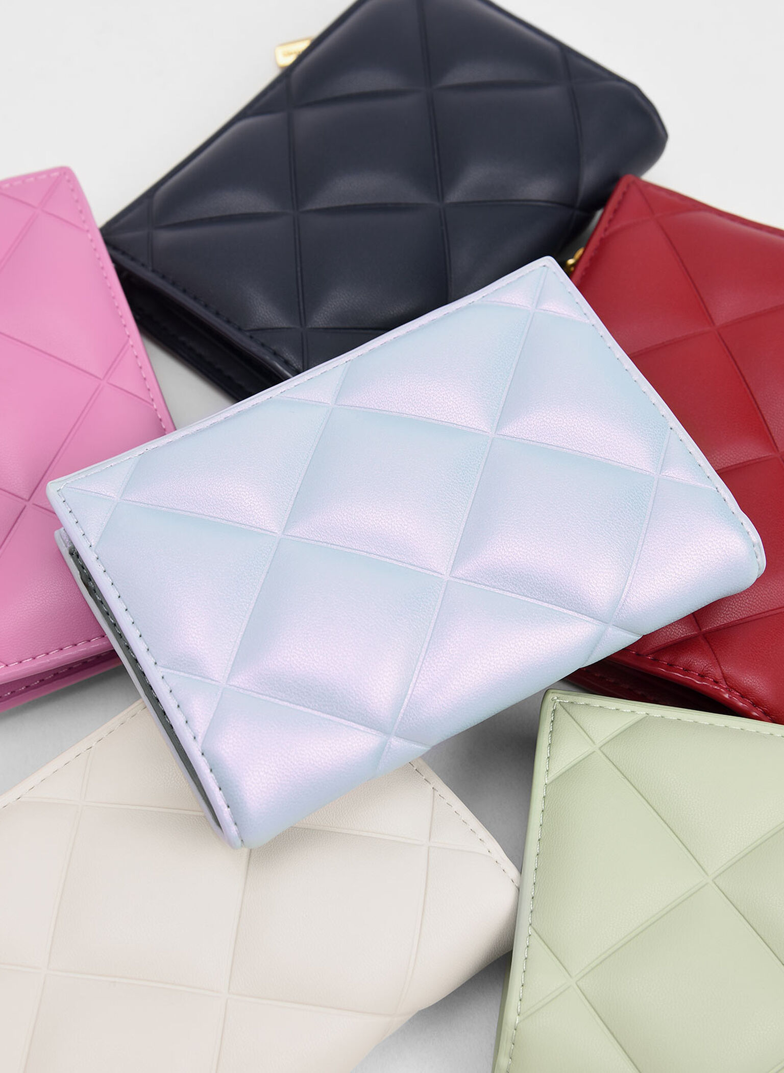 Gemma Quilted Card Holder, Cream, hi-res