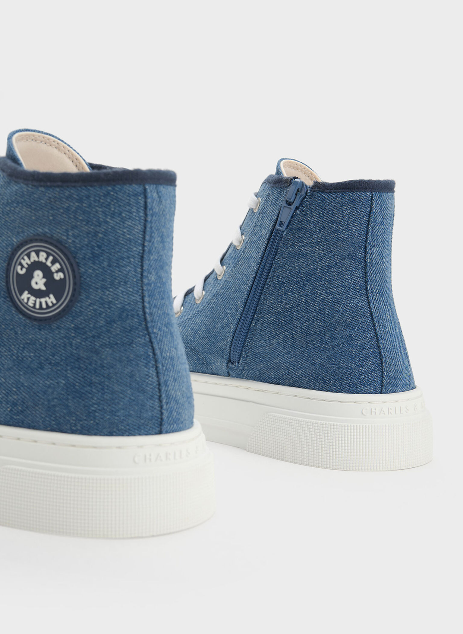 Kay Canvas High-Top Sneakers, Blue, hi-res