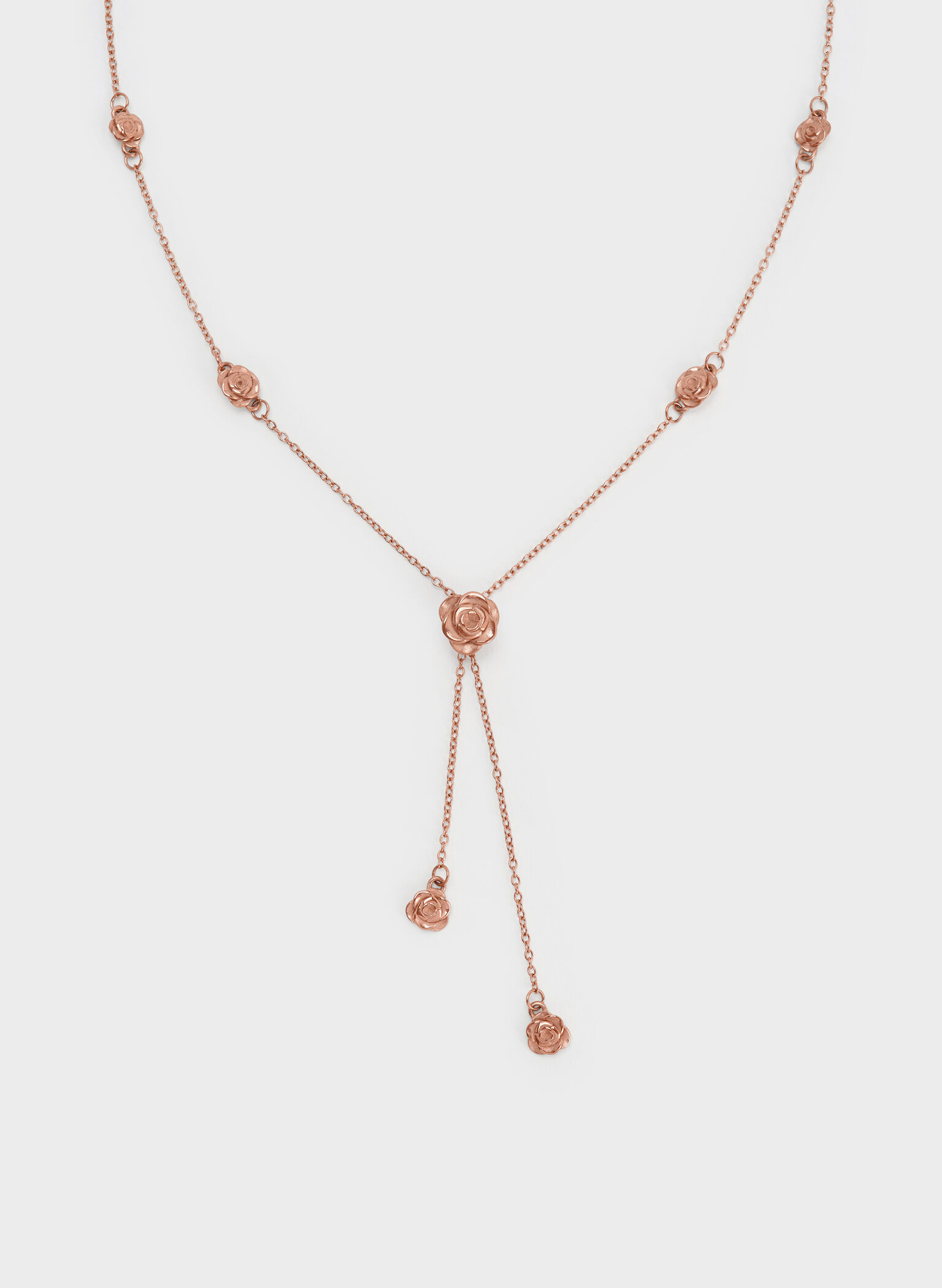 Rosalind Flower-Motif Necklace, Brushed Rose Gold, hi-res
