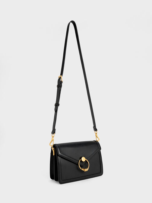 Joelle Envelope Shoulder Bag, Black, hi-res