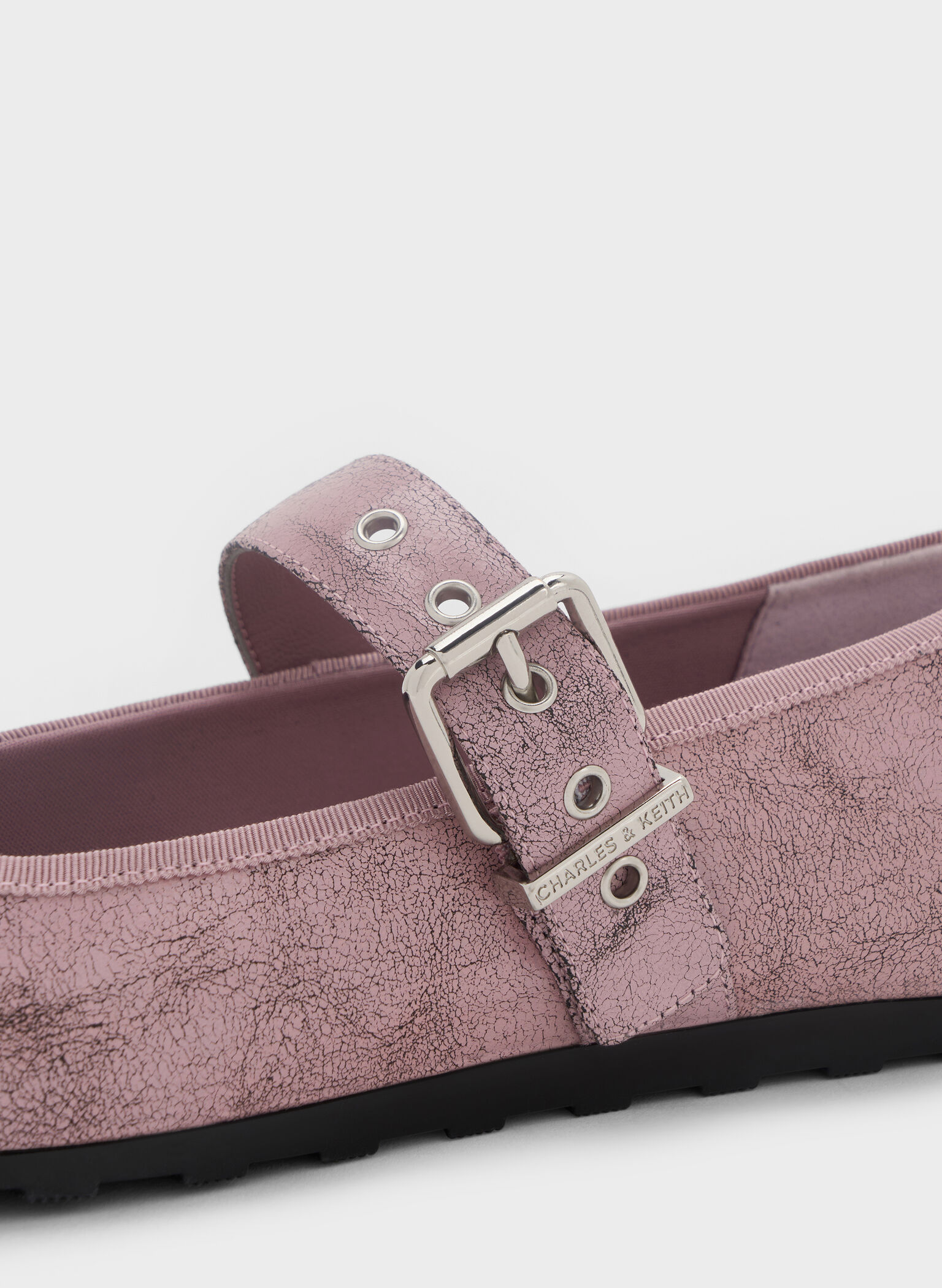 Myler Crinkle-Effect Bow Square-Toe Buckled Mary Janes, Pink, hi-res